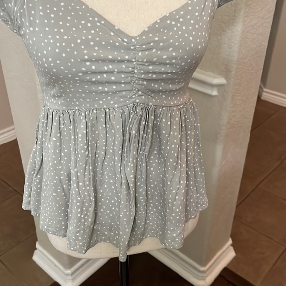 Japna green & white polka dot top Size XS - Picture 7 of 15